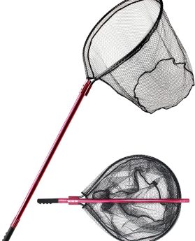 Beoccudo Fishing Net - Telescopic Saltwater Fishing Net Handle Landing Net, Extends 72-92in, Net Hoop 28x24in, 30in Deep