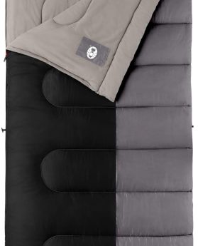 Coleman Biscayne Big & Tall 40°F Sleeping Bag, Fits Adults up to 6ft 4in Tall, No-Snag Zipper with Stuff Sack, Machine Washable