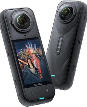 Insta360 X5 - Waterproof 8K 360° Action Camera, Leading Low Light, Invisible Selfie Stick Effect, Rugged and Replaceable Lens, 3-Hour Battery, Built-in Wind Guard, Stabilization, Triple AI Chip Design